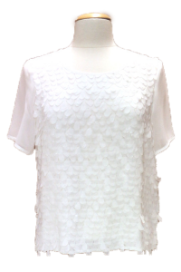  Fabrication Française

Top manches courtes

100% polyester


	Encolure ronde avec biais
	Manches courtes avec biais
	Coloris : Blance

